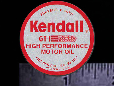 KENDALL - GT-1 High Performance Oil - Original Vintage Racing Decal/Sticker