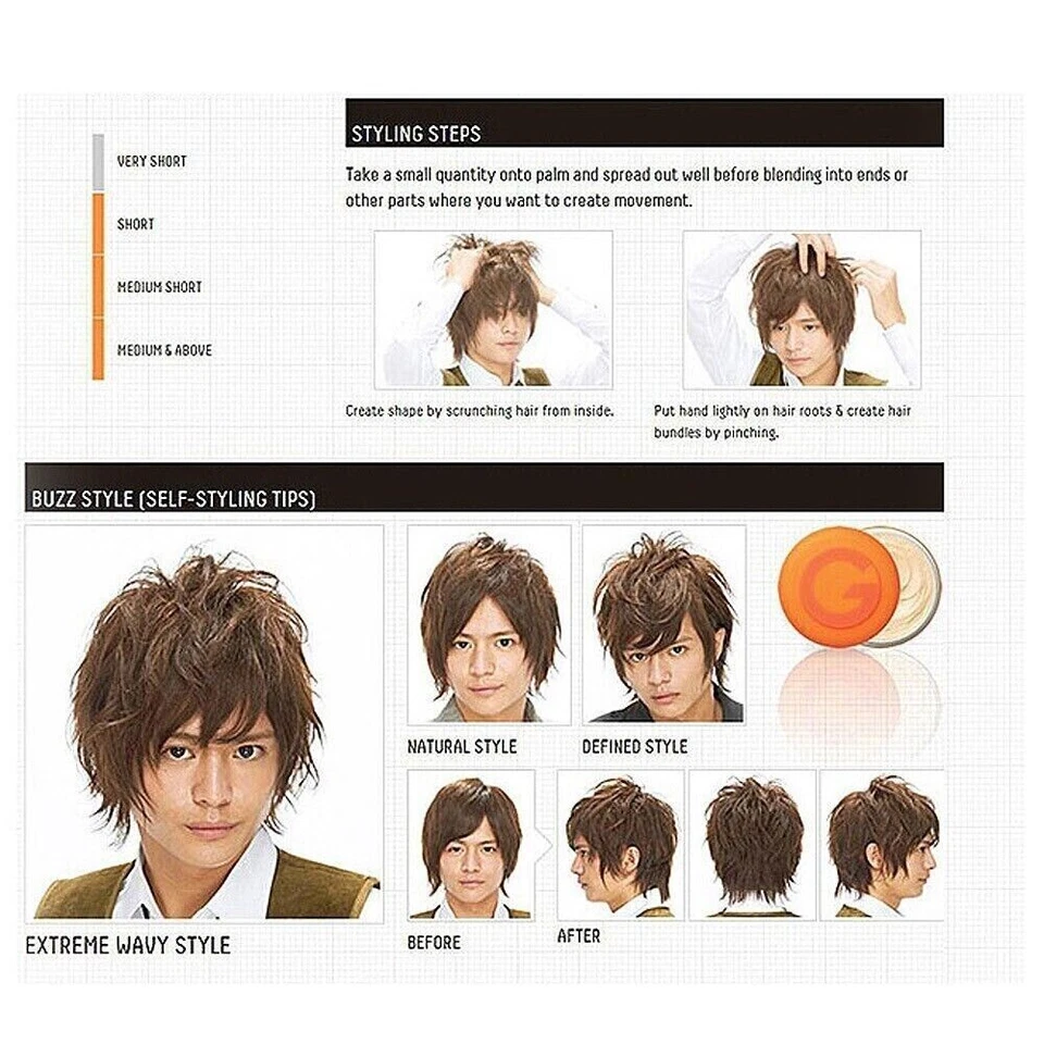 Gatsby Moving Rubber Loose Shuffle Mens Hair Wax / 80g x 3ea - Bild 4 von 4