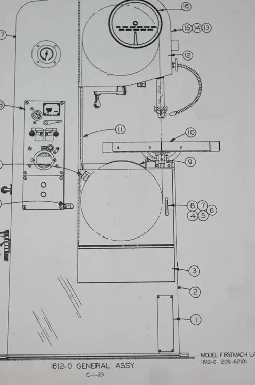 Doall Bandsaw Saw 1612-0 Parts and Electrical Manual 1962 Pages 65 - Image 2 of 2