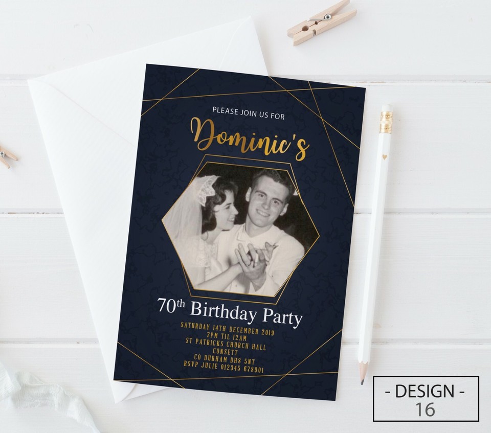 18th 21st 30th 40th 50th 60th Birthday Invitations Personalised, Party