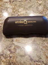 Etnia Barcelona Eyeglass Case Vintage Collection Brown/Burgundy 6.5 X 2.5 X 1.75