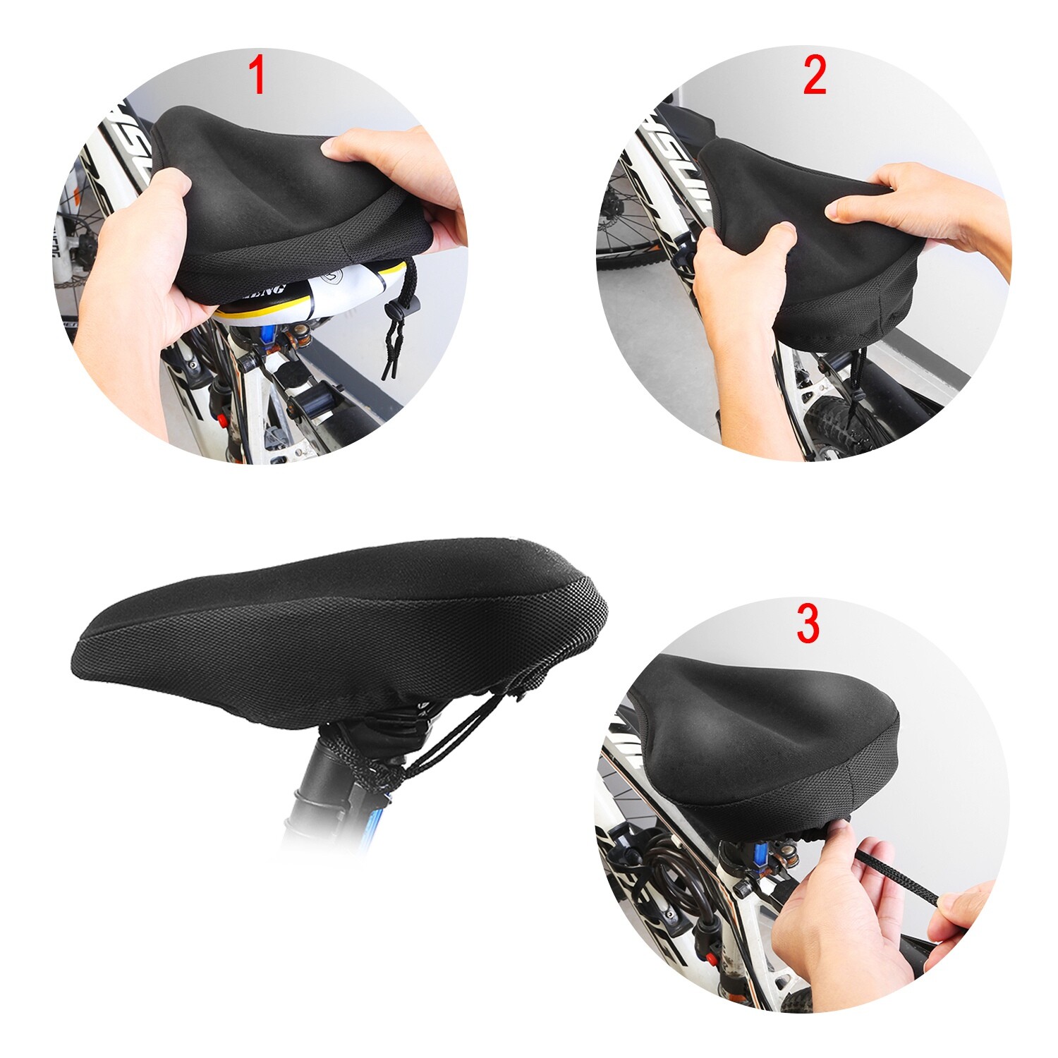 Comfort Wide Bicycle Seat Cushion Sporty Soft Bike Saddle Pad For Mountain Road