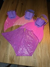 Set Schwanzflossen f&uuml;r kleine Meerjungfrauen, pink, Glitzer