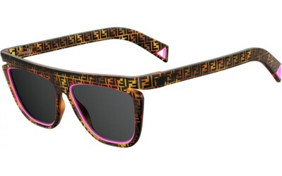FENDI PLEXIGLASS FF 0384/S AVANA Rosa/Grigio (0T4/IR) Occhiali da sole |  eBay