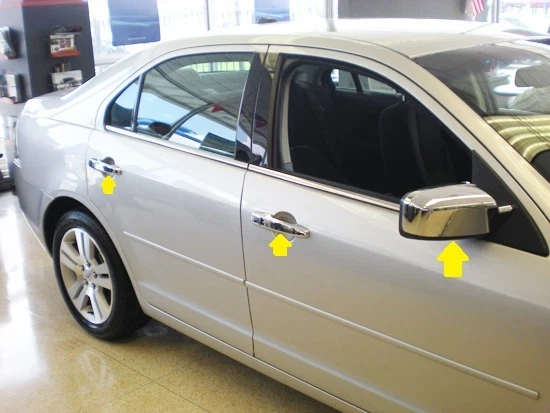 ESPELHO CROMADO + COMBO DE ALÇA 4DR PARA FORD-FUSION-LINCOLN-MKZ-MERCURY-MILAN - Imagem 2 de 4