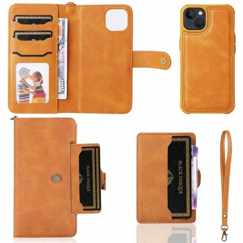 For iPhone 13 Pro 12 11 XS XR SE 6 7 8 Plus Detachable Wallet Leather Case Cover - Picture 8 of 48