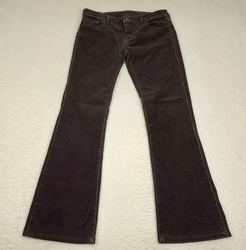 Retro Elwood Denims Co Brown Corduroy Flare Pants Low Rise Woman’s Size 28