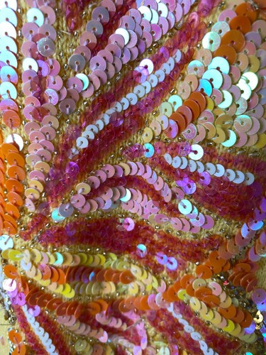 The Quacker Factory NWT Size 1X Yellow Butterfly Sequin Sweater Velvet Neck Line - Picture 8 of 14