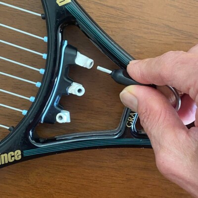 RETENSER.  Tennis String Tension Adjuster.  Indicate 6 or 8 holes in Throat?