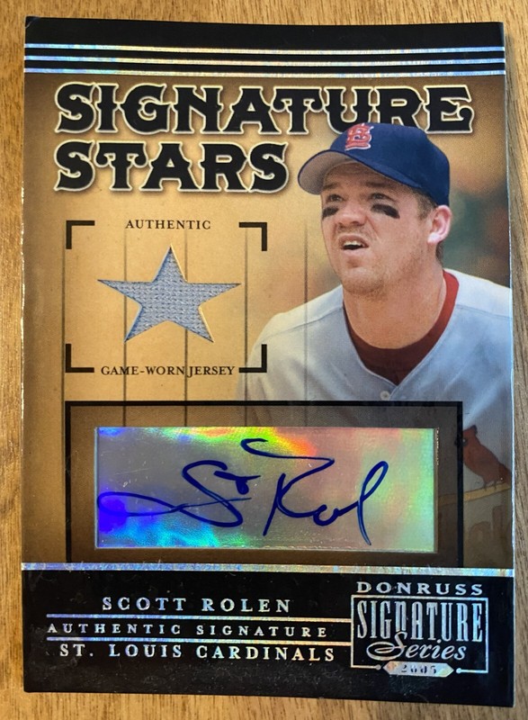 Scott Rolen 2005 Donruss Signature Stars Signed Baseball Auto Game Used Jersey