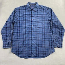 Tommy Bahama Shirt Mens Blue Medium Button Up Long Sleeve Comfrt Casual