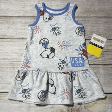 Baby Girl Snoopy Dress Size 18 Months. NWT Sleeveless. Red, White, And Blue.