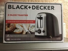 BLACK DECKER 2-Slice Toaster with Extra Wide Slots, Black and Silver   