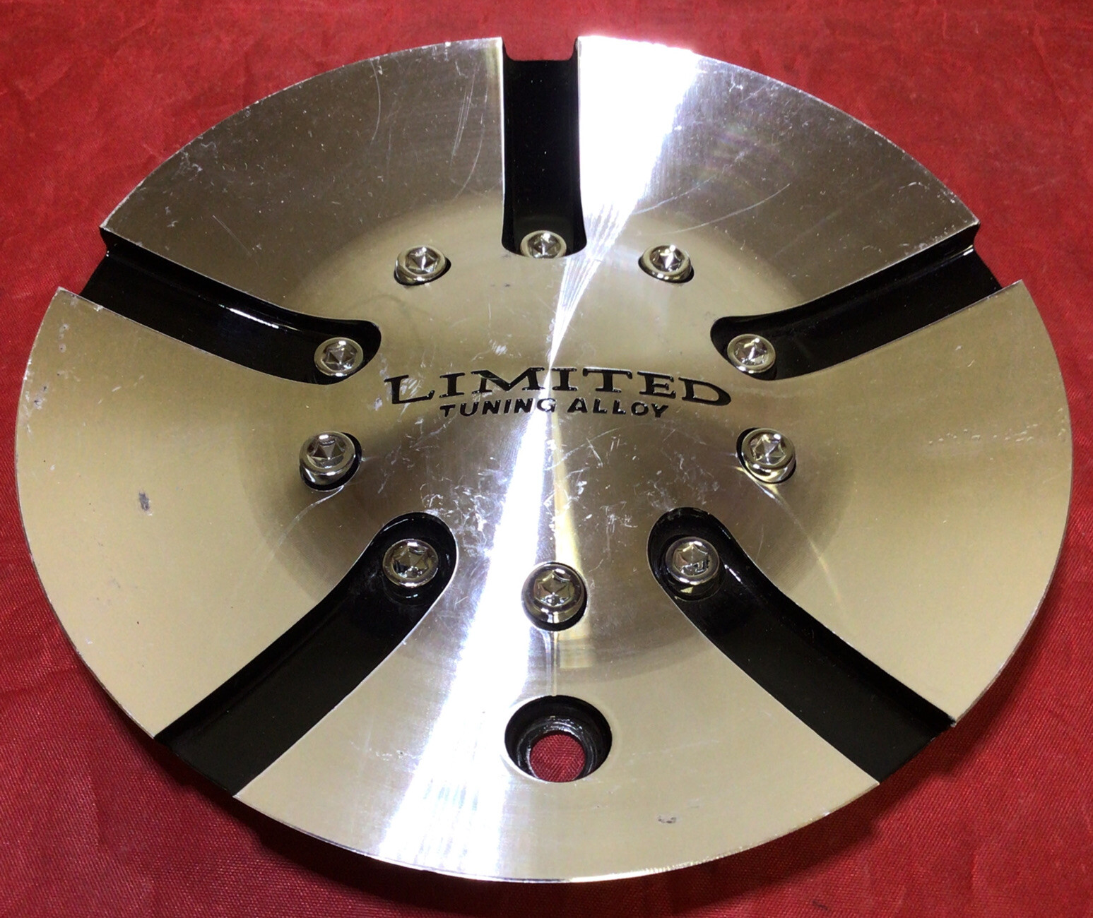 ONE USED LIMITED TUNING ALLOY Wheels CHROME/BLACK Center Cap NO P/N 12344