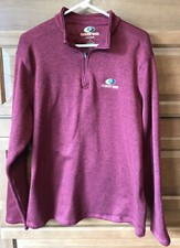 Mossy Oak Mens Pull Over Sweatshirt L Long Sleeve Maroon 1/4 ZIP B130