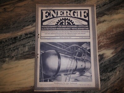 Technische Zeitschrift Energie Heft 2 Berlin Feb. 1931
