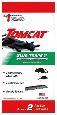 TOMCAT Rat Size Mouse Glue Traps Sealed NIB (2-Pack) Tomcat 0362810 888603036288