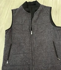 Men’s Hart Schaffner Marx Reversible Wool Vest Tweed Faux Suede Large NWOT $295