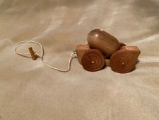 Wooden Pull Along Toy, Well Made. Truck With Load, Load Flips Over When Pulled.