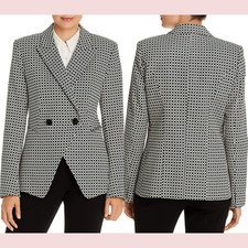 NWT 498 ELIE TAHARI 12 Jezebel Printed Double-Breasted Blazer Jacket G1067