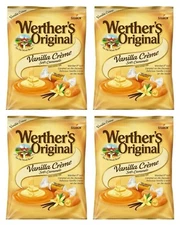 Werther's Original VANILLA CREME Soft Caramels Werthers {LOT OF 4 BAGS}