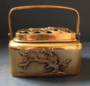 CHINESE POLISHED BRONZE WARMER - XUANDE MARK - 19TH CENTURY