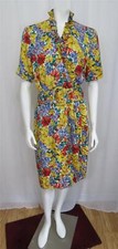 Oscar de La Renta beautiful Floral Silk Wrap dress size M