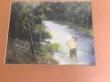 The Fly Fisherman Oil Painting  Signed Print with COA on Foam board 6/50