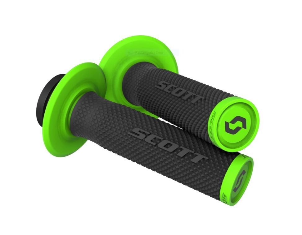 Scott SX II Motocross Grip GREEN Lock On Pair Handlebar Grips MX Enduro Off Road