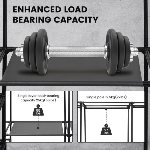 Metal Clothes Organizer Heavy Duty Clothing Garment Rack Closet Storage Shelf US - Picture 4 of 12