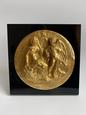 Bengali Museum Greece Infantis Mythological Group 3D Gold Relief Plaque 7.5 