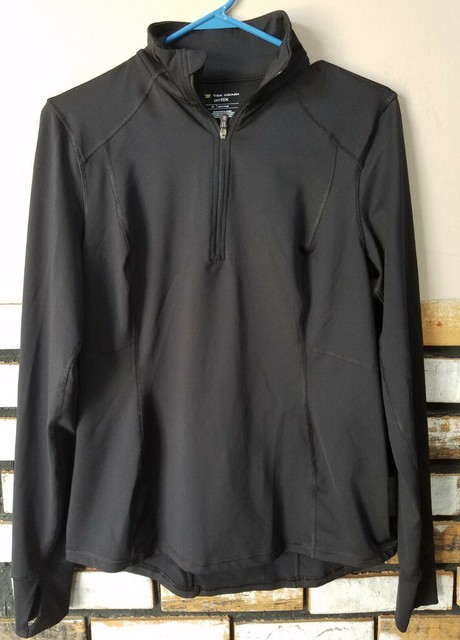 Tek Gear Dry Tek Womens Black 1/2 Zip Athletic Pullover L/S Shirt Size M | eBay