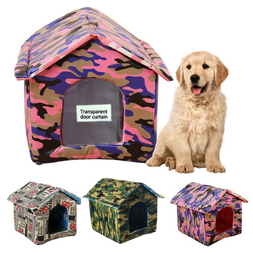 Outdoor Cat Rainproof House Shelter Pet Dog Kennel Indoor Garden Bed