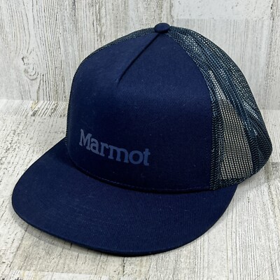 Marmot Men's Arctic Navy Flat Bill Mesh Back Trucker Hat One Size / Snap Back