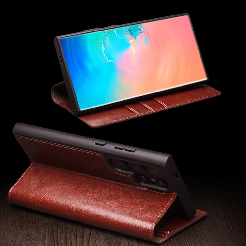 QIALINO Genuine Cowhide Leather Case for Samsung S25 S25 Ultra Business Cover - Picture 5 of 16