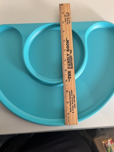 Vintage Tupperware NEW TUPPERCARE MEAL HIGH CHAIR TRAY TEAL 12” Table Saver - Picture 3 of 5