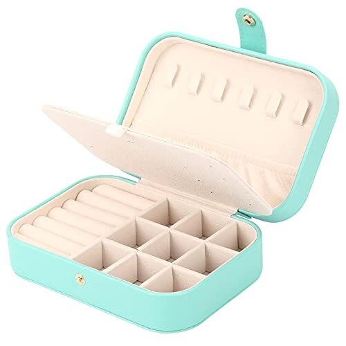 Joyero, Estuche Organizador de Joyas de Viaje Pequeño Almacenamiento de Joyas y VERDE - Imagen 1 de 7