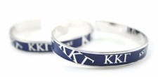 Kappa Kappa Gamma bangle bracelet with raised letters and blue enamel, NEW!***