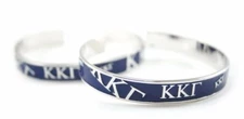 Kappa Kappa Gamma bangle bracelet with raised letters and blue enamel, NEW!***