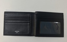 NEW Bosca 1911 Leather Bifold Wallet Card Black