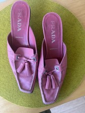 Vintage PRADA. Leather Mule Size Eu 37 Kitten Heel Pre Owned