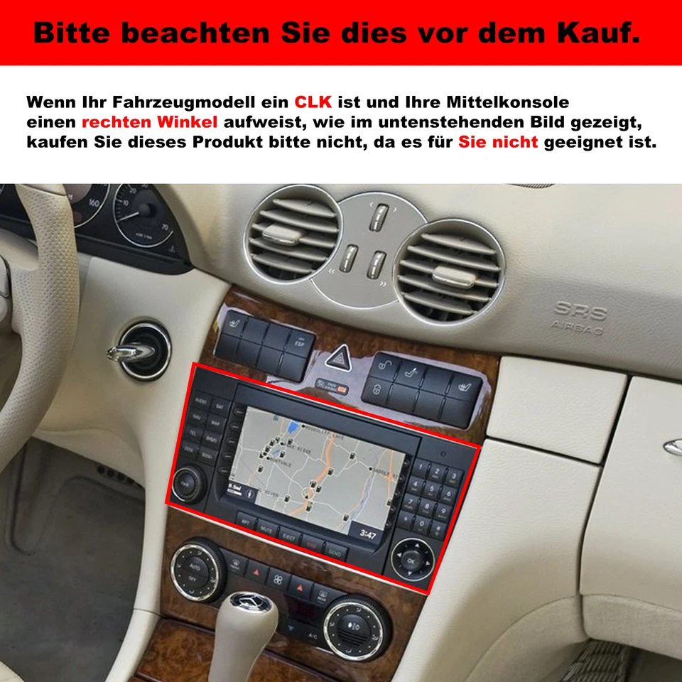Android 13 Carplay Autoradio GPS Für Mercedes Benz C/CLK/G Klasse W203 W209 W639 - Bild 2 von 4