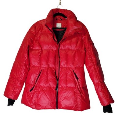 S13 Size XL Kylie Red Glossy Puffer Coat Ski Down Filled Winter Warm Snow