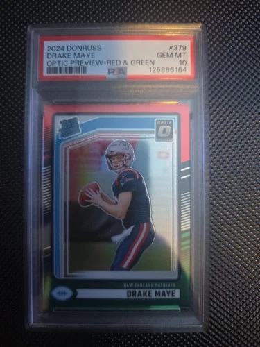 2024 Panini Donruss - Rated Rookie Drake Maye #379 Optic Preview Red & Green...