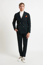 BHARNABA Abito Uomo Doppiopetto Sfoderato Fantasia Spina di Pesce Rever Lancia