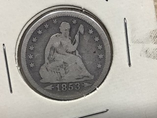 1853 P Seated Liberty Quarter Arrows & Rays Retired Dealer Nice1 Don’t Miss