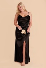 Birdy Grey Lydia Dress - Satin Black, Bridesmaid/Wedding Guest Dress, Formal