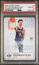 2023 PANINI COURT KINGS WORKS IN PROGRESS #2 VICTOR WEMBANYAMA PSA 10