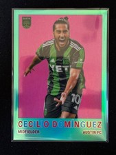 2025 Topps MLS Chrome Cecilio Dominguez Aqua Refractor /99 Austin FC