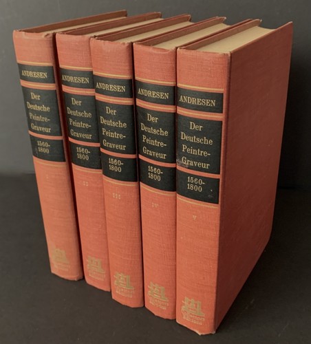 German Artist-Engravers 16th-18th Century 5-Volume Biographical Art Dictionary - Foto 1 di 4